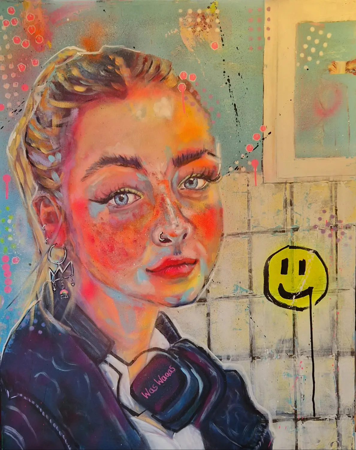 Mädchen mit Emoji-Kunstwerk von Kassarti 
