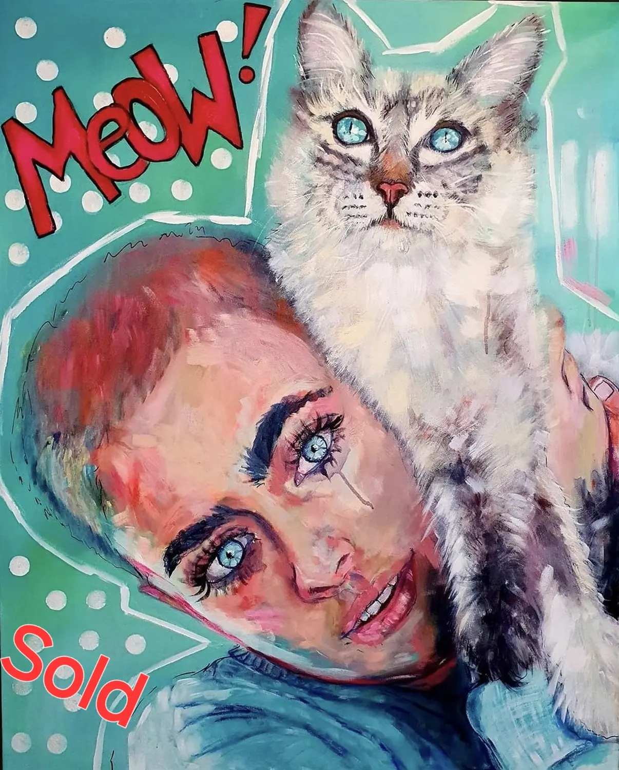 Junge mit Katzenkunstwerk von Kassarti 