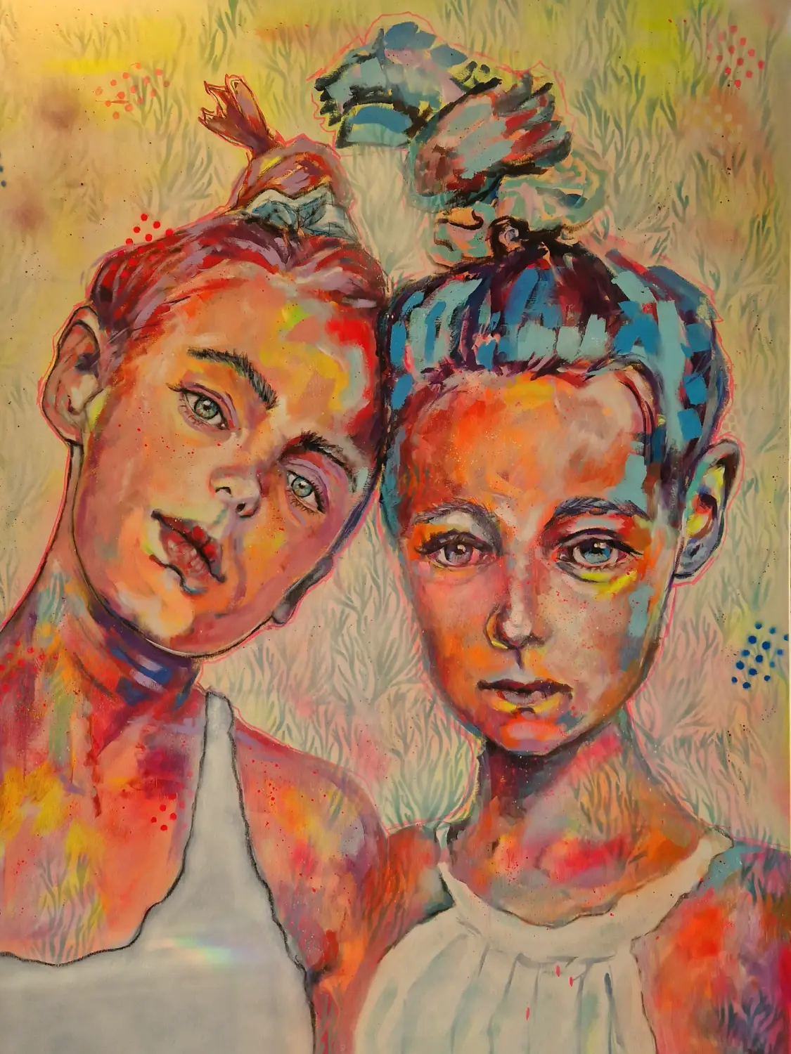 Zwei Mädchen-Kunstwerk von Kassarti 