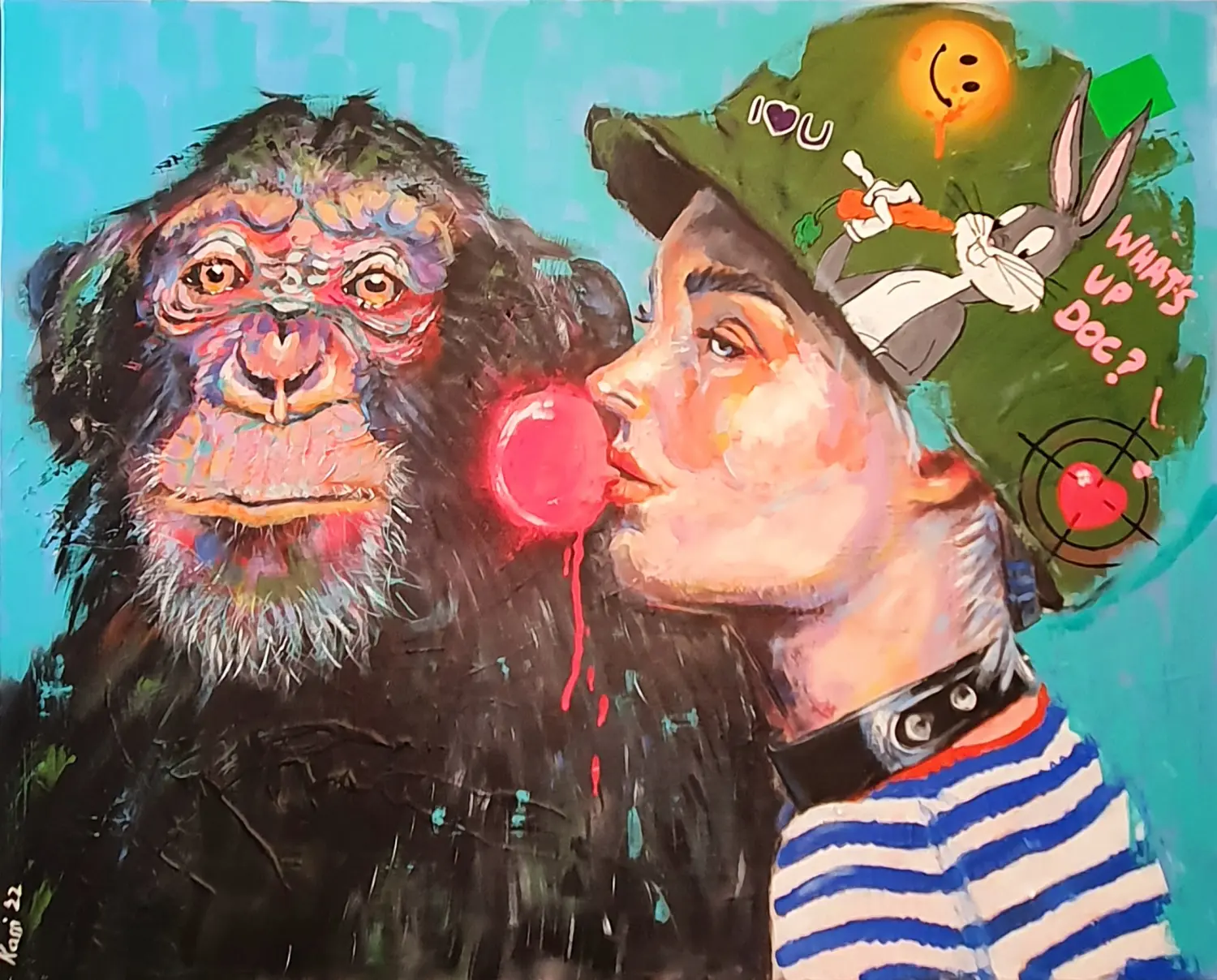 Affe mit Mann-Kunstwerk von Kassarti 